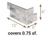 Alaska Gray Natural Marble Ledger Corner Stacked Tile, Split-Faced (Box of 6 Pieces)
